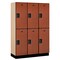 Salsbury Industries 2 Tier Designer Locker, 54"Wx76"Hx18"D, 6 Door, Cherry 18-22368CHE - alternate 1